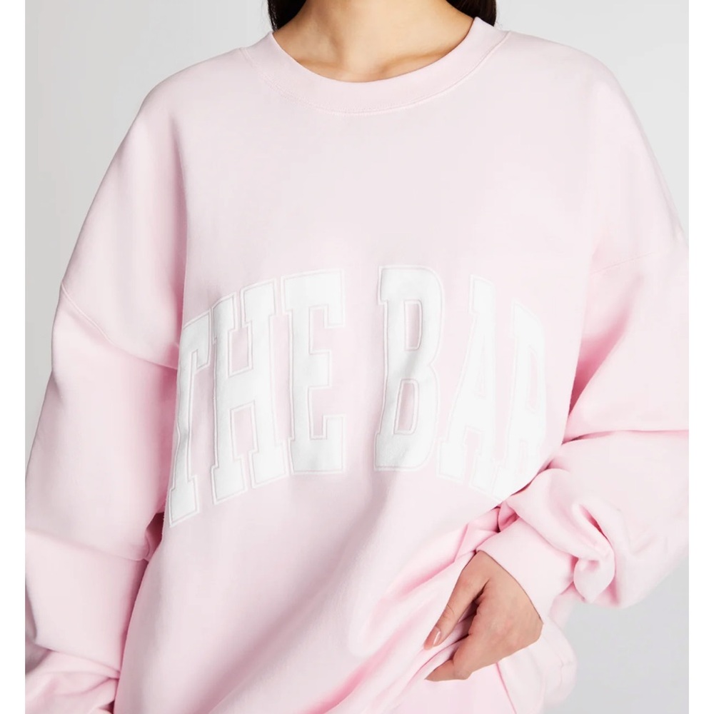The Bar Pink Sweatshirt w/ White Letters - size L